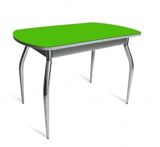 Обеденный стол ПГ-04 СТ белое/оранжевое/хром фигурные в Альметьевске - предосмотр 1