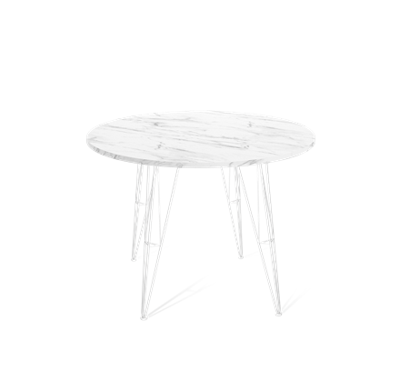 Кухонный стол SHT-TU10 / SHT-TT 90 ЛДСП (мрамор кристалл/белый) в Альметьевске - изображение