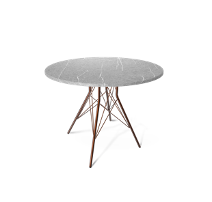 Стол обеденный круглый SHT-TU2-1 / SHT-TT 90 МДФ (серый мрамор/медный металлик) в Набережных Челнах