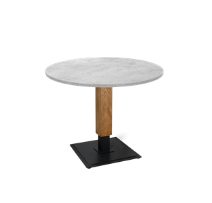 Маленький кухонный стол SHT-TU22 / SHT-TT 90 ЛДСП (бетон чикаго светло-серый/дуб брашированный корич/черный муар) в Казани