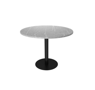 Круглый стол на кухню SHT-TU43-1 / SHT-TT 90 МДФ (серый мрамор/черный муар) в Набережных Челнах