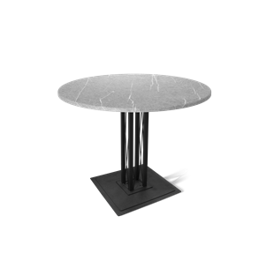 Круглый обеденный стол SHT-TU6-BS1 / SHT-TT 90 МДФ (серый мрамор/черный) в Набережных Челнах