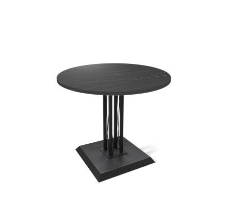 Кухонный обеденный стол SHT-TU6-BS2 / SHT-TT 80 ЛДСП (камень пьетра гриджио черный/черный) в Альметьевске - изображение