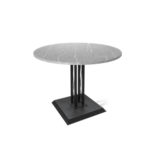 Кухонный круглый стол SHT-TU6-BS2 / SHT-TT 90 МДФ (серый мрамор/черный) в Набережных Челнах