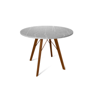 Обеденный круглый стол SHT-TU9 / SHT-TT 90 МДФ (серый мрамор/темный орех) в Набережных Челнах