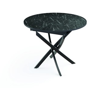 Раздвижной стол 55.04 Адажио, мрамор черный/черный/металл черный в Альметьевске