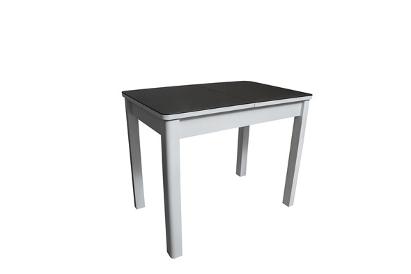 Кухонный раздвижной стол Айсберг-1СТ белое-черное в Нижнекамске - изображение