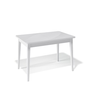 Кухонный стол раскладной Kenner 1100M (Белый/Стекло белое глянец) в Альметьевске