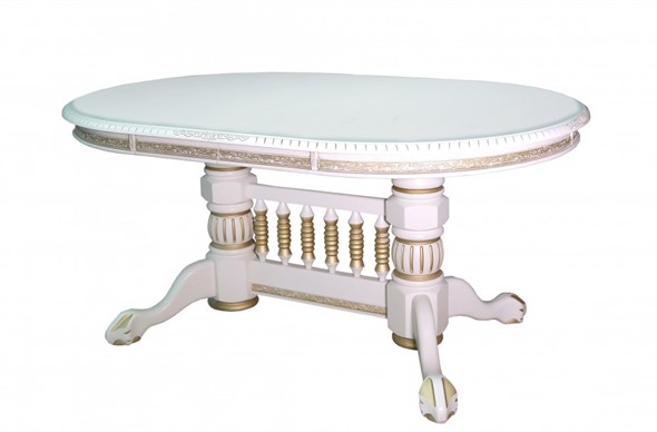Кухонный стол раскладной Азия 106Х160Х200Х240, Слоновая кость+Патина в Нижнекамске - изображение