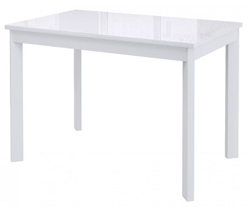 Кухонный раскладной стол Dikline Ls110, стекло белое/ножки белые в Казани