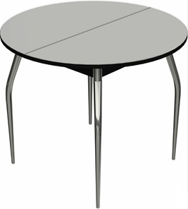 Круглый обеденный стол Ривьера исп. круг хром №5 (стекло белое/черный) в Зеленодольске
