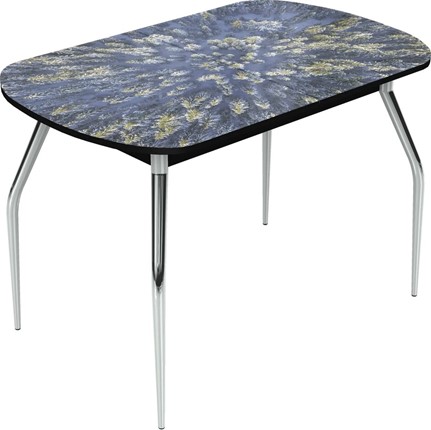 Обеденный раздвижной стол Ривьера исп.2 хром №5 (Exclusive h167/черный) в Нижнекамске - изображение