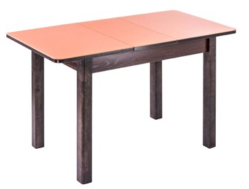 Кухонный раздвижной стол Айсберг-01 СТ1, венге ЛДСП/стекло оранжевое/42 прямые массив венге в Альметьевске