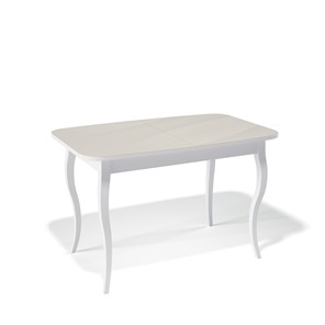Кухонный раздвижной стол Kenner 1200C (Белый/Стекло крем глянец) в Альметьевске