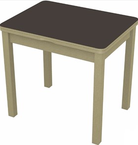Кухонный раскладной стол Бари дерево №8 (стекло коричневое/дуб выбеленный) в Нижнекамске