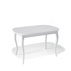 Кухонный стол раскладной Kenner 1300C (Белый/Стекло белое глянец) в Альметьевске