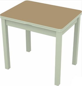 Кухонный стол раскладной Бари дерево №8 (стекло капучино/белый) в Набережных Челнах