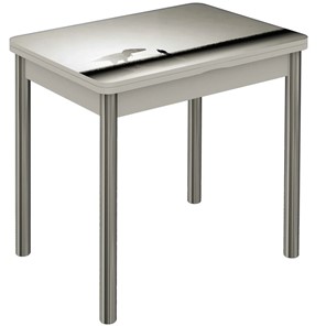 Обеденный раздвижной стол Бари хром №6 (Exclusive h182/белый) в Альметьевске