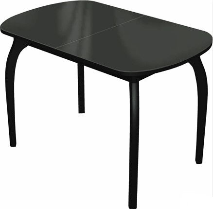 Обеденный раздвижной стол Ривьера исп.1 дерево №1 (стекло черное/черный) в Набережных Челнах - изображение