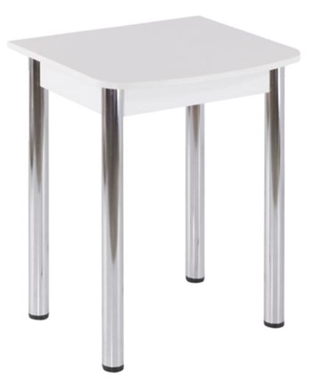 Кухонный пристенный стол НСПГ-02, белый ЛДСП/39 прямые трубы хром в Альметьевске - изображение