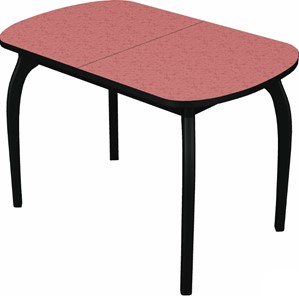 Обеденный раздвижной стол Ривьера мини дерево №1, пластик (цветы красные/черный) в Нижнекамске - предосмотр
