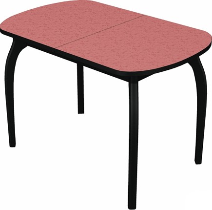 Обеденный раздвижной стол Ривьера мини дерево №1, пластик (цветы красные/черный) в Нижнекамске - изображение