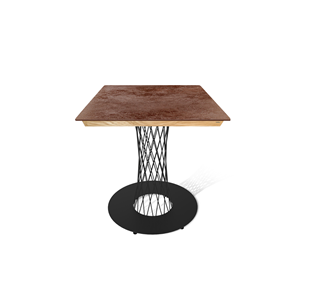 Керамический кухонный стол SHT-TU3-1/ТT8 60/60 (черный муар/прозрачный лак/коричневая сепия) в Зеленодольске