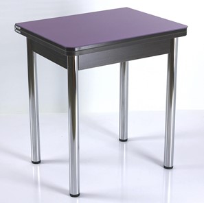 Кухонный пристенный стол СПА-01 СТ2, венге ЛДСП/стекло фиолетовый/39 прямые трубки хром в Набережных Челнах
