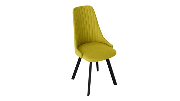 Обеденный стул Франк (паук) исп2 (Черный матовый/Микровелюр Желтый) в Альметьевске - изображение