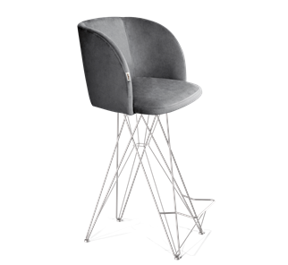 Барный стул SHT-ST33 / SHT-S66 (угольно-серый/хром лак) в Нижнекамске