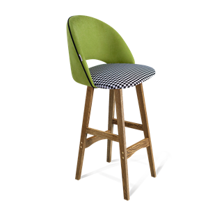 Барный стул SHT-ST34-3 / SHT-S65 (оливковый/гусиная лапка/дуб брашированный коричневый) в Нижнекамске