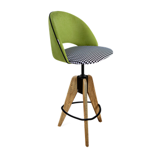 Барный стул SHT-ST34-3 / SHT-S92 (оливковый/гусиная лапка/браш.коричневый/черный муар) в Альметьевске