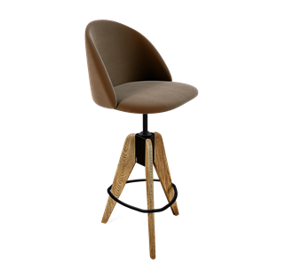 Барный стул SHT-ST35 / SHT-S92 (кофейный ликер/браш.коричневый/черный муар) в Нижнекамске