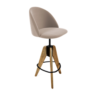 Барный стул SHT-ST35 / SHT-S92 (латте/браш.коричневый/черный муар) в Альметьевске