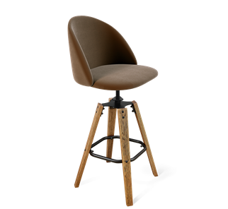 Барный стул SHT-ST35 / SHT-S93 (кофейный ликер/браш.коричневый/черный муар) в Нижнекамске
