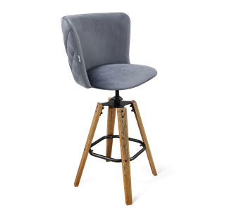 Барный стул SHT-ST36-3 / SHT-S93 (нейтральный серый/браш.коричневый/черный муар) в Нижнекамске