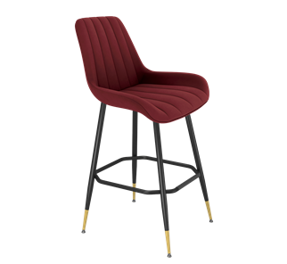 Барный стул SHT-ST37 / SHT-S148 (рубиновое вино/черный муар/золото) в Нижнекамске