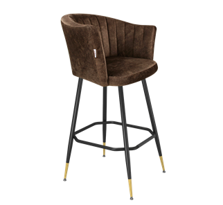 Барный стул SHT-ST42-1 / SHT-S148 (кофейный трюфель/черный муар/золото) в Нижнекамске