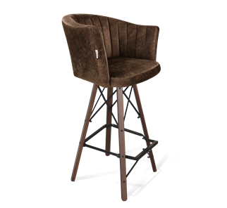 Барный стул SHT-ST42-1 / SHT-S80 (кофейный трюфель/темный орех/черный муар) в Набережных Челнах