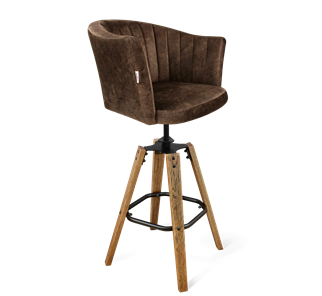 Барный стул SHT-ST42-1 / SHT-S93 (кофейный трюфель/браш.коричневый/черный муар) в Набережных Челнах