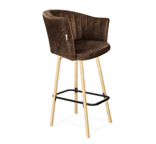 Барный стул SHT-ST42-1 / SHT-S94 (кофейный трюфель/прозрачный лак/черный муар) в Набережных Челнах