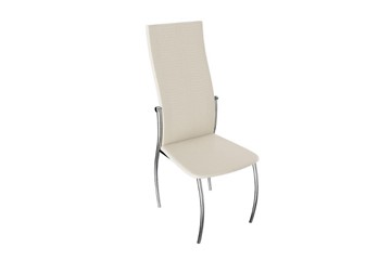 Обеденный стул Комфорт-М, цвет Хром, Бежевый Аллигатор к/з 218 (белый перламутр) в Набережных Челнах