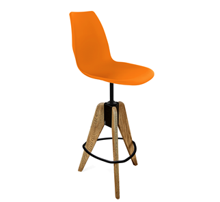 Барный стул SHT-ST29/S92 (оранжевый ral2003/брашированный коричневый/черный муар) в Нижнекамске - предосмотр