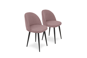 Комплект из 2-х  мягких стульев для кухни Лайт розовый черные ножки в Казани - предосмотр