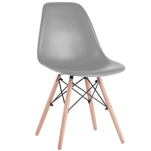 Комплект стульев 4 шт. BRABIX "Eames CF-010", пластик серый, опоры дерево/металл, 532632, 2033A в Альметьевске - предосмотр