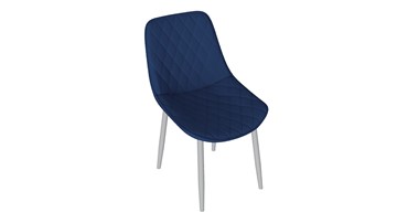 Обеденный стул Oscar (Белый муар/Велюр L005 синий) в Набережных Челнах