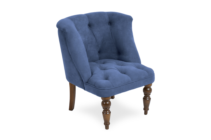 Кресло на ножках Бриджит синий ножки коричневые в Казани - изображение 1