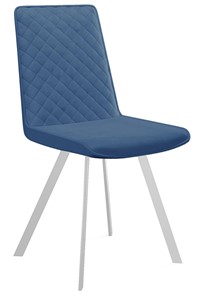 Обеденный стул 202, микровелюр B8 blue, ножки белые в Альметьевске