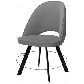 Обеденный стул 228 Поворотный, Микровелюр серый / опоры черные в Бугульме