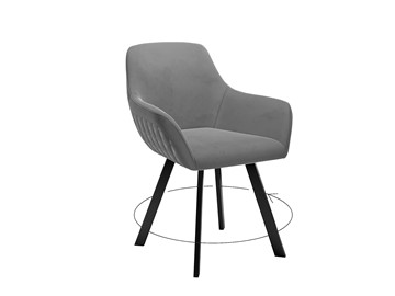 Обеденный стул 248 Поворотный, Микровелюр Z28 Темно-серый/черный в Альметьевске - предосмотр